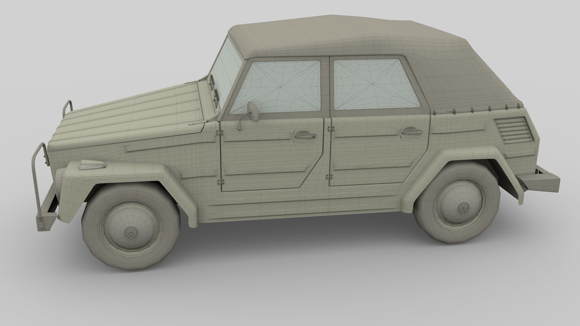 VW Type 181 with interior top up Low-poly 3D model_16