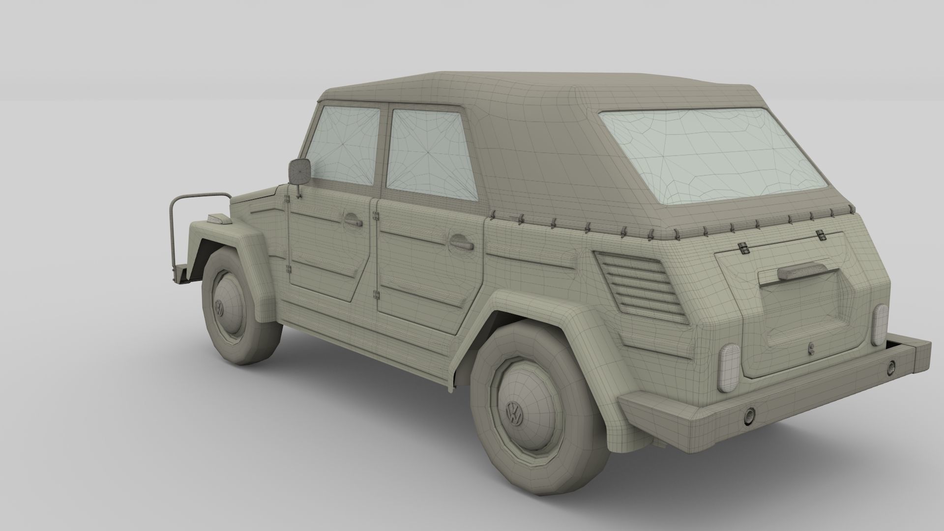 VW Type 181 with interior top up Low-poly 3D model_19