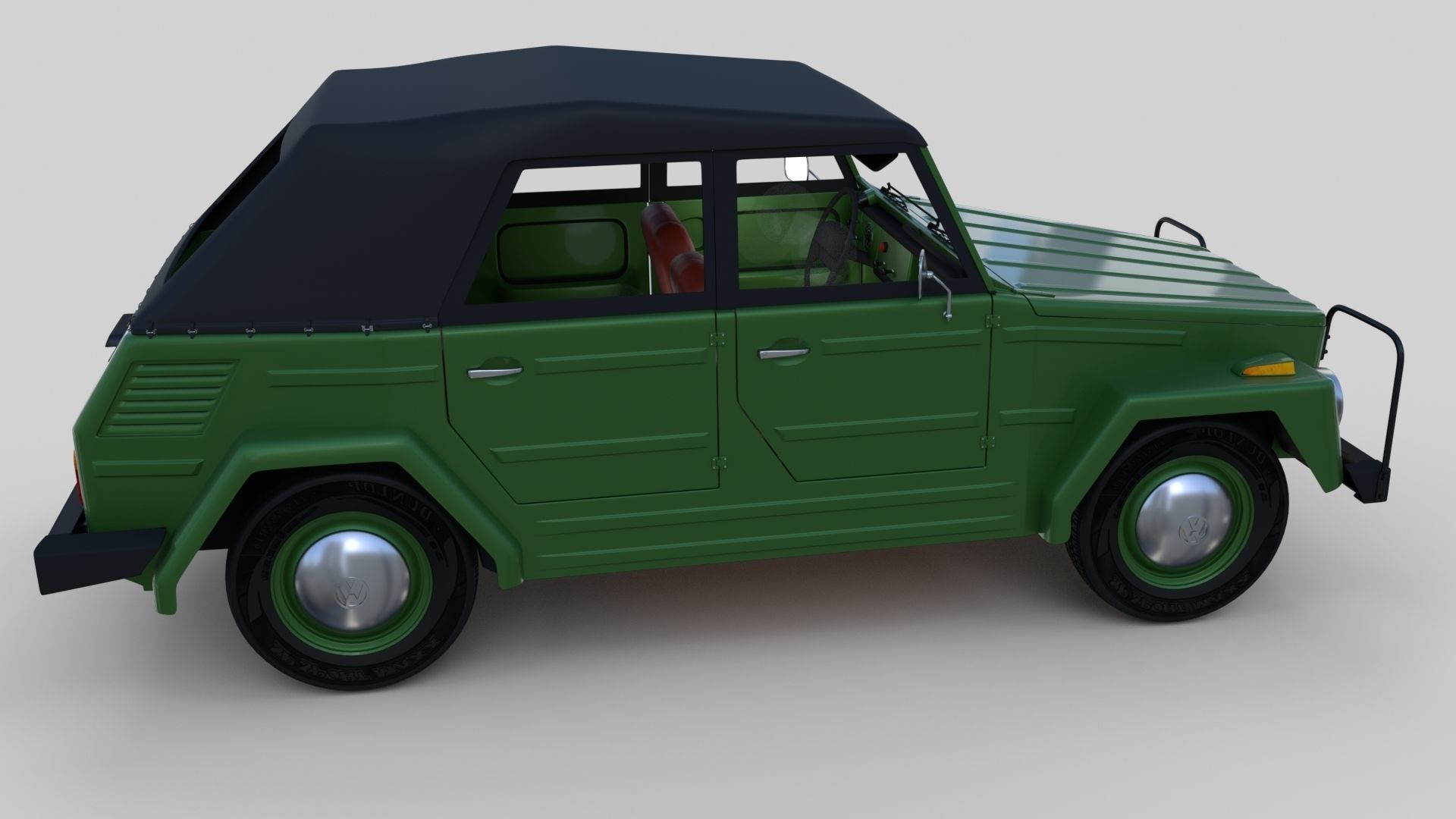 VW Type 181 with interior top up Low-poly 3D model_42