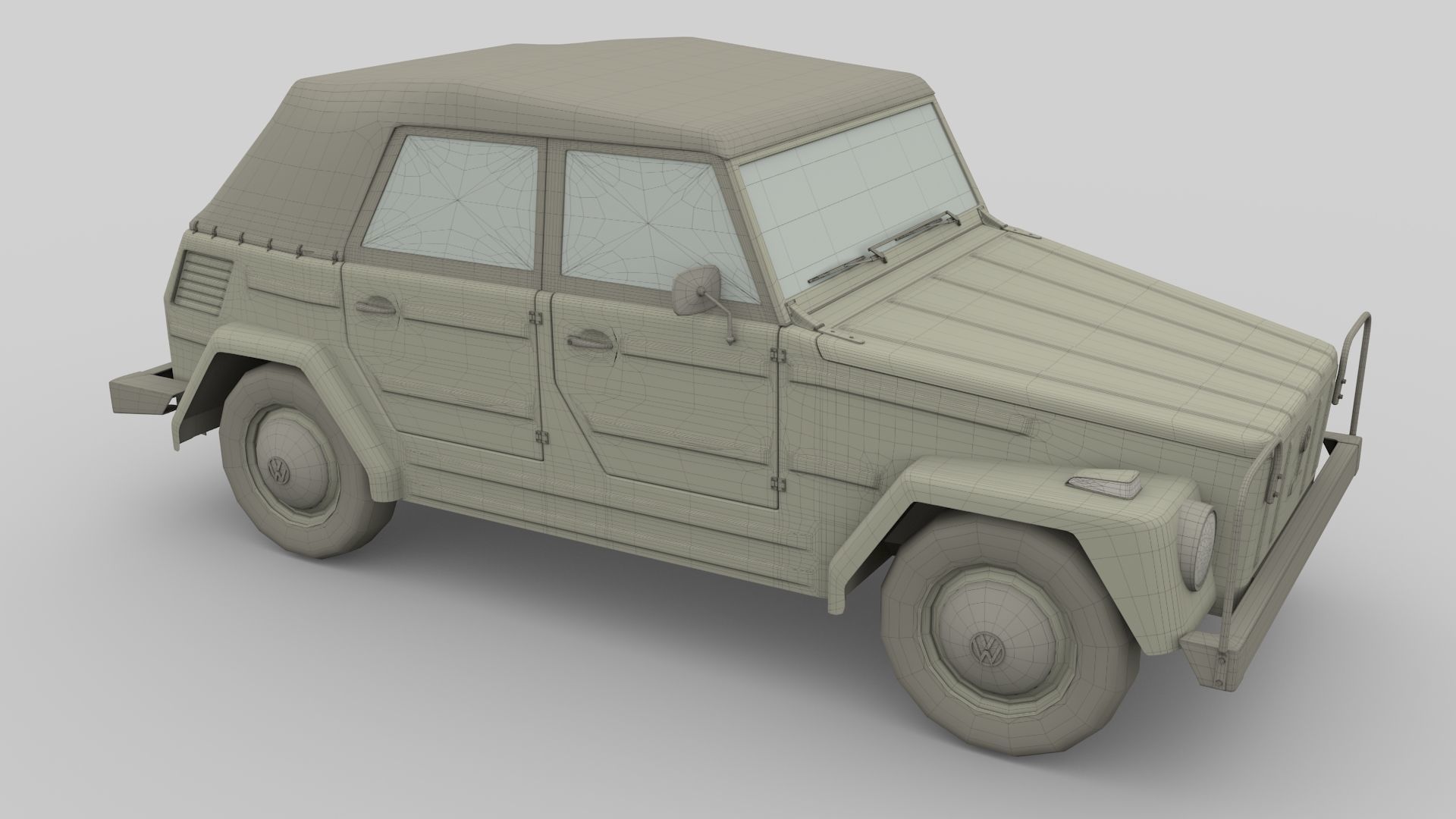 VW Type 181 with interior top up Low-poly 3D model_23