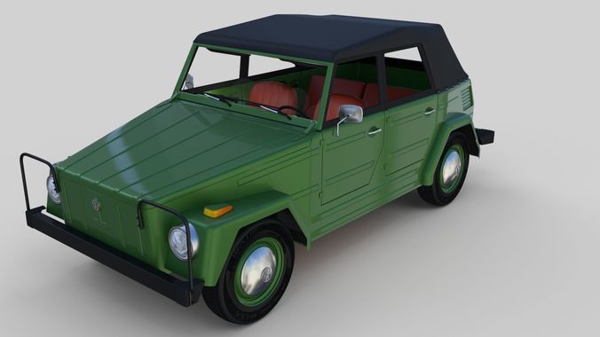 VW Type 181 with interior top up Low-poly 3D model