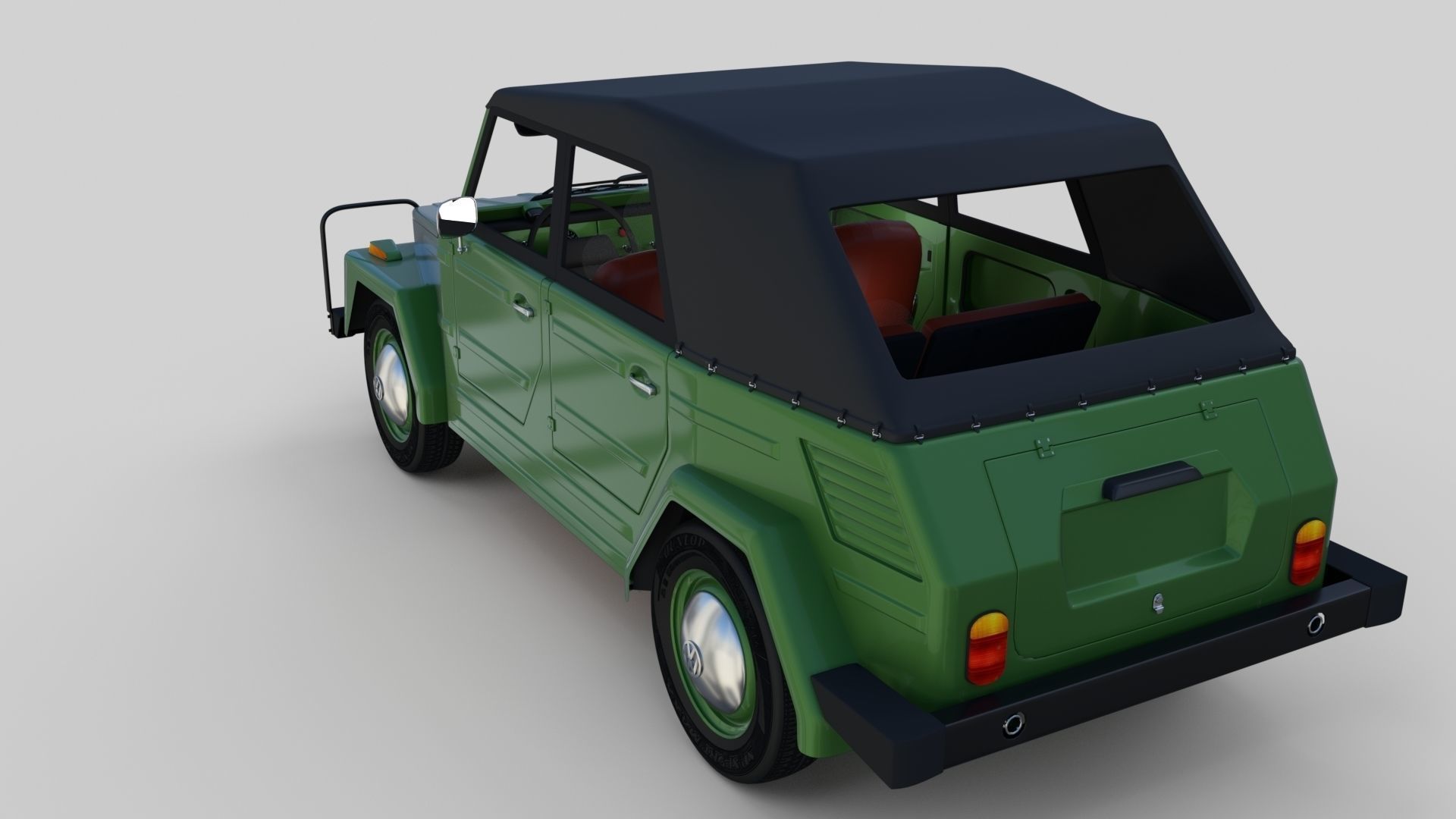 VW Type 181 with interior top up Low-poly 3D model_10