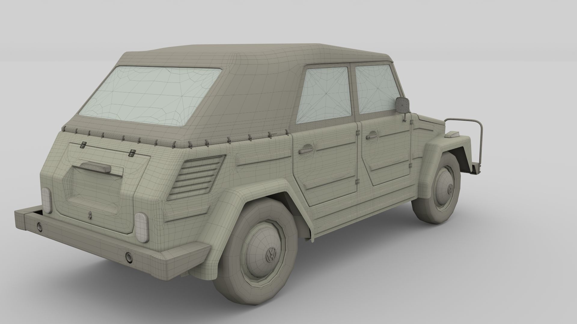 VW Type 181 with interior top up Low-poly 3D model_41