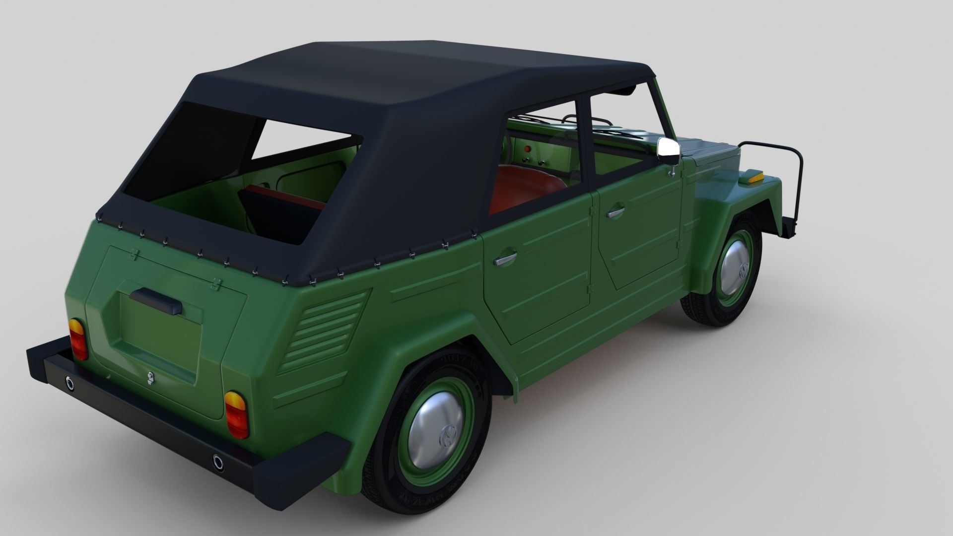 VW Type 181 with interior top up Low-poly 3D model_13