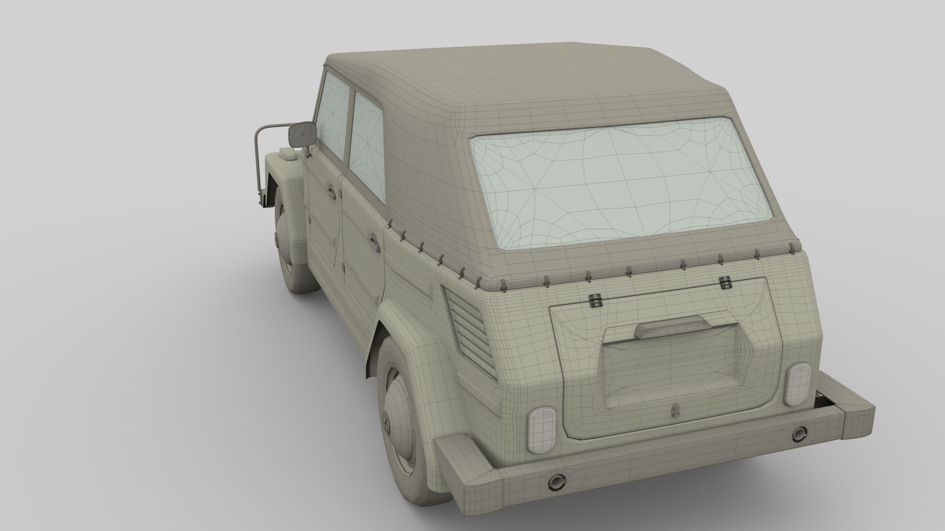 VW Type 181 with interior top up Low-poly 3D model_14