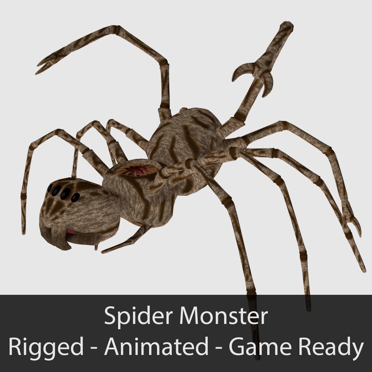 Spider Monster - Game Ready Low-poly 3D model_0