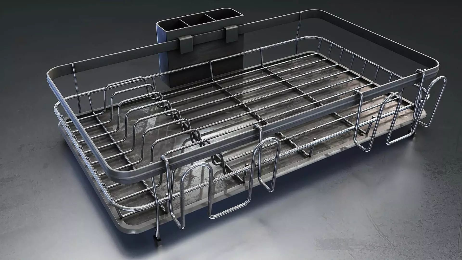 Metal Dish Drying Rack 3D Model Low-poly 3D model
