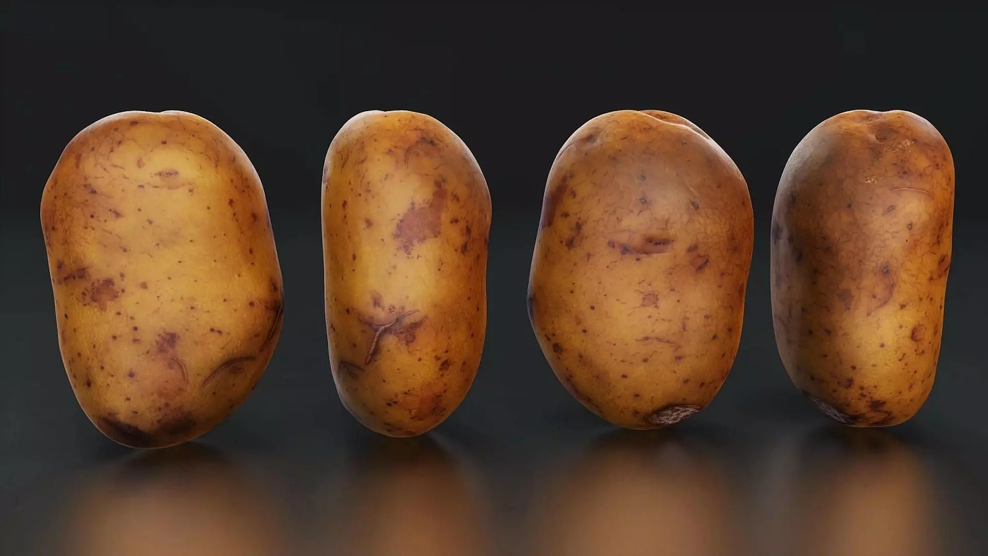 Realistic Potato 3D Model Set Low-poly 3D model