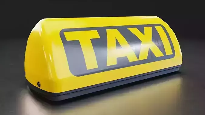 Taxi Roof Sign 3D Model Low-poly 3D model 2