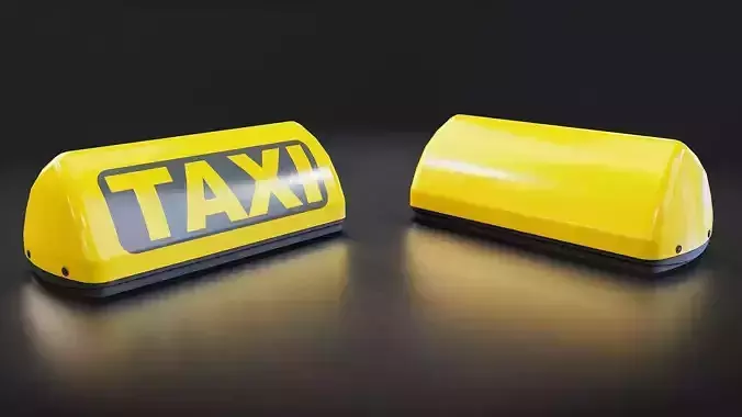 Taxi Roof Sign 3D Model Low-poly 3D model
