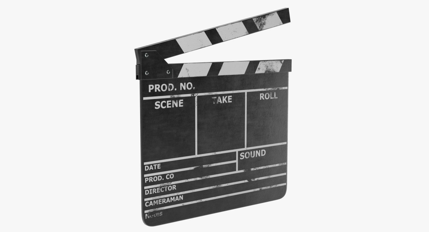 Clapperboard Textured 3D model_1