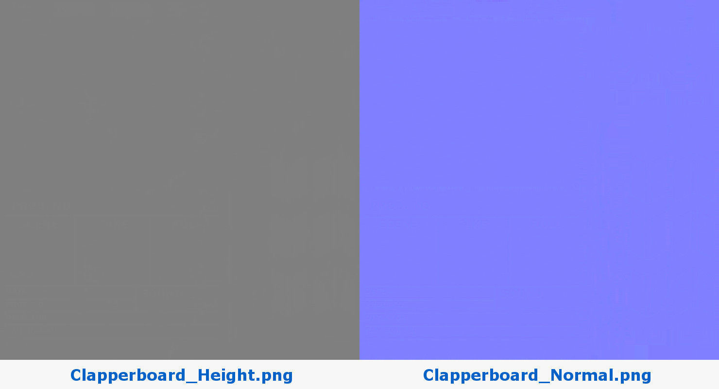 Clapperboard Textured 3D model_10