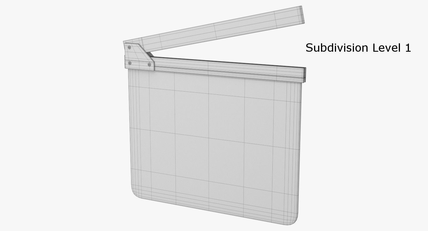 Clapperboard Textured 3D model_6