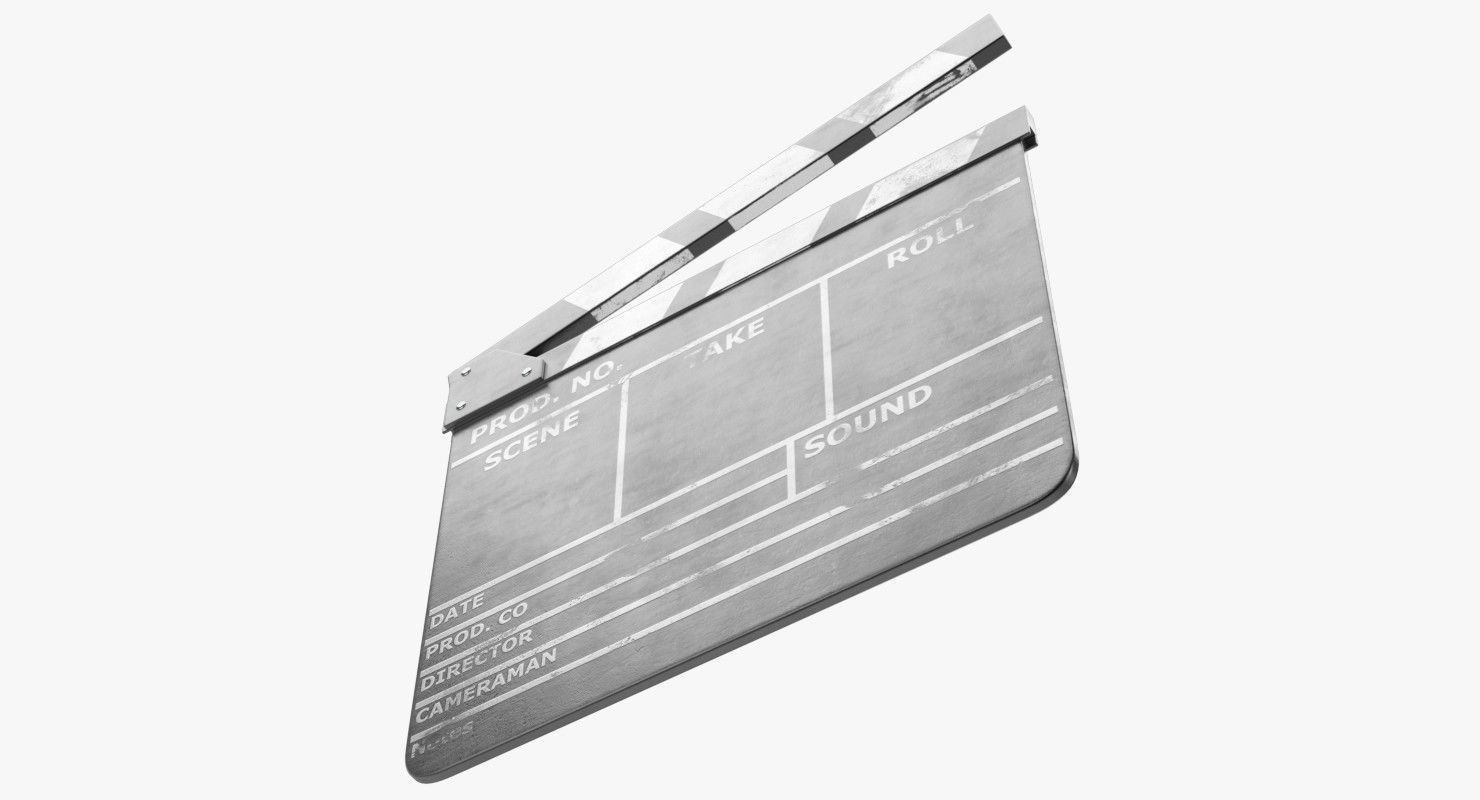 Clapperboard Textured 3D model_3