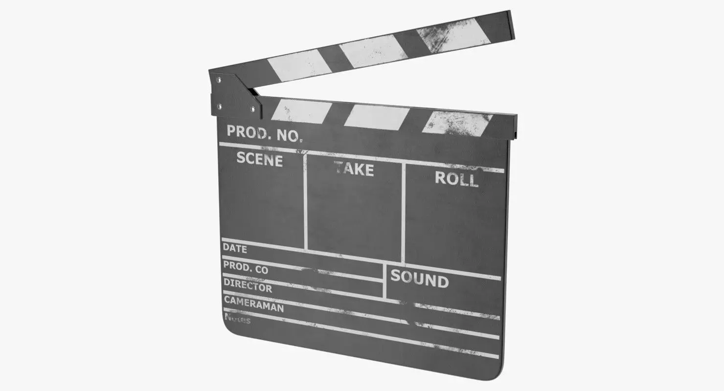 Clapperboard Textured 3D model_0