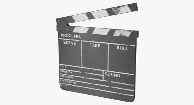 Clapperboard Textured 3D model