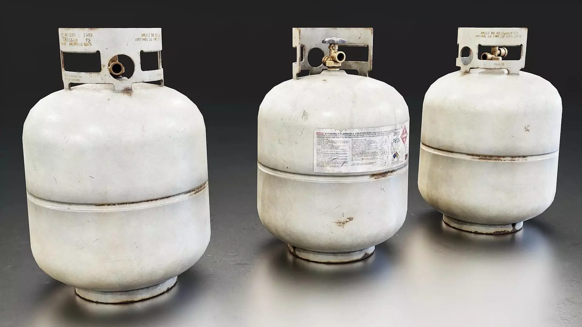 Propane Gas Cylinder Low-poly 3D model
