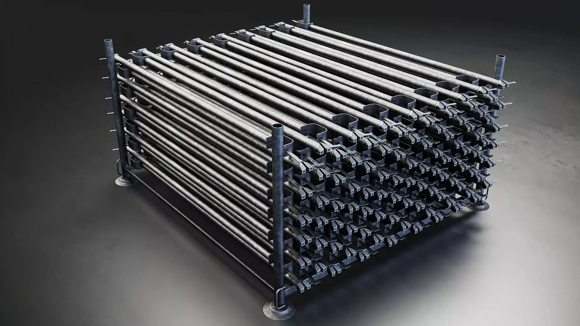 Scaffolding Storage Rack with Steel Poles Low-poly 3D model