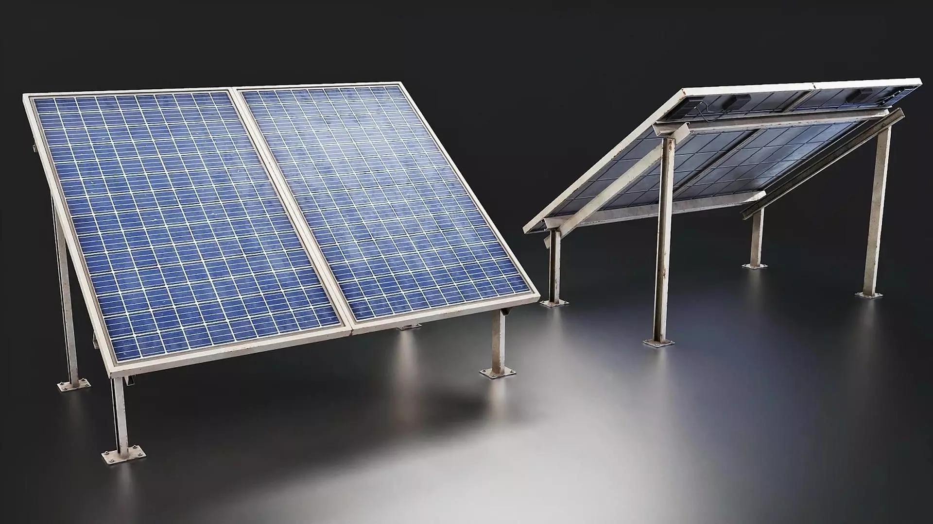 Solar Panel Array 3D Model Low-poly 3D model