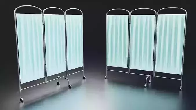 Medical Privacy Screen 3D Model Low-poly 3D model