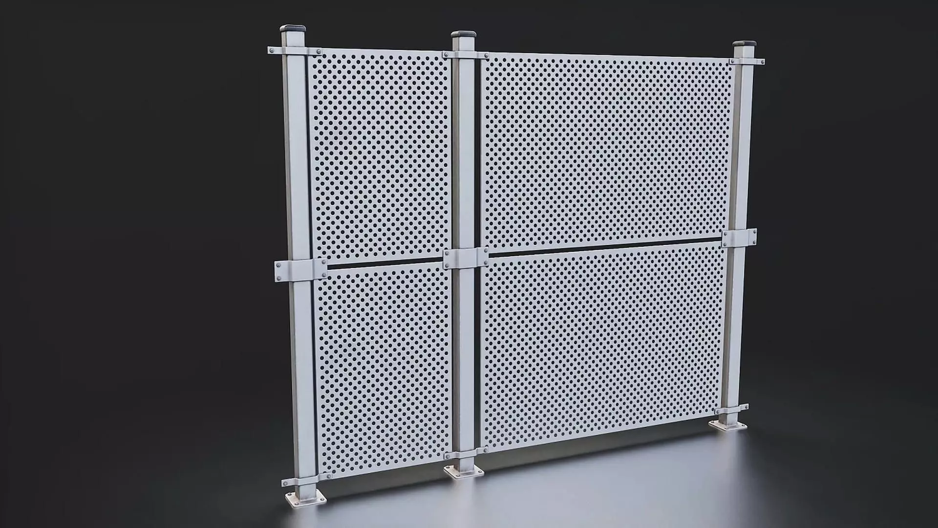 Perforated Metal Fence Panel Low-poly 3D model