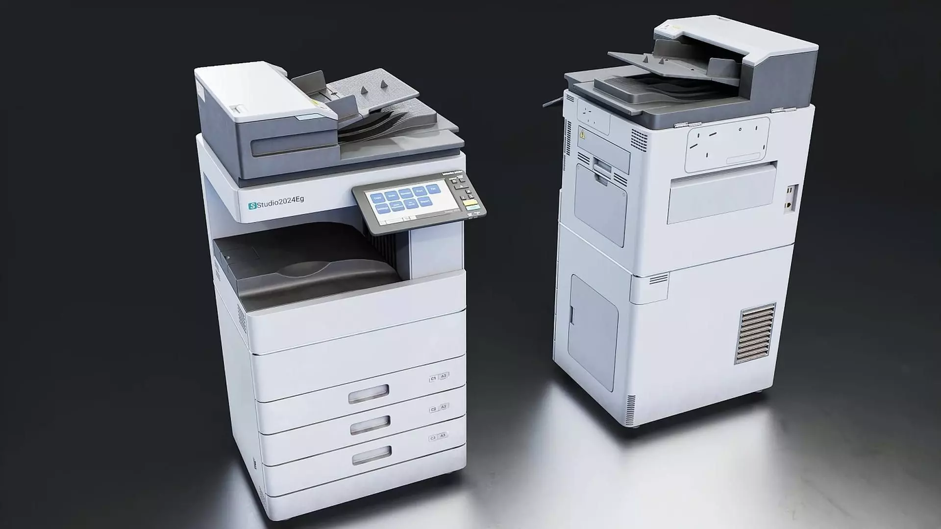 Office Copier Printer 3D Model Low-poly 3D model