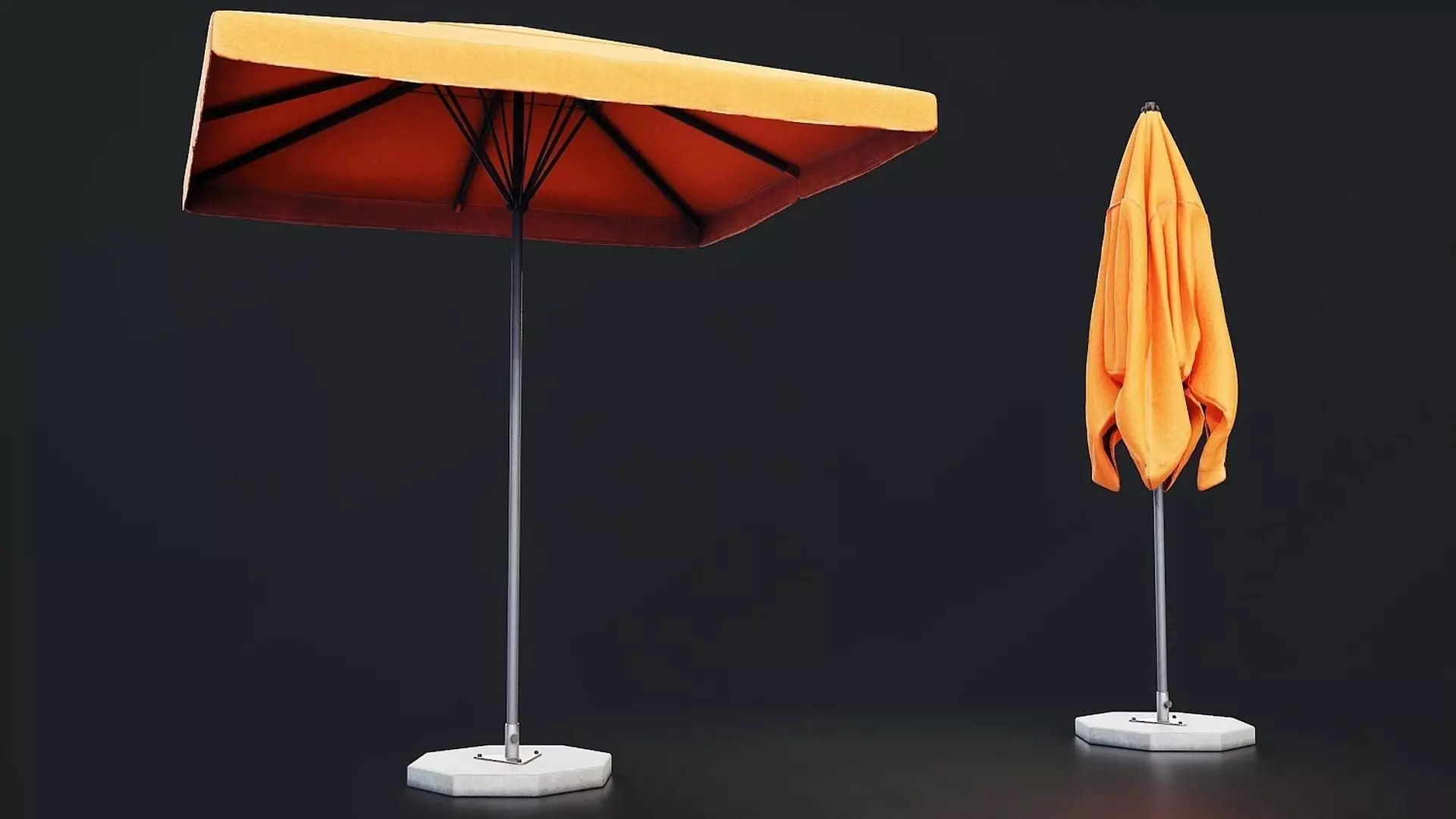 Square Outdoor Parasol Umbrella Low-poly 3D model
