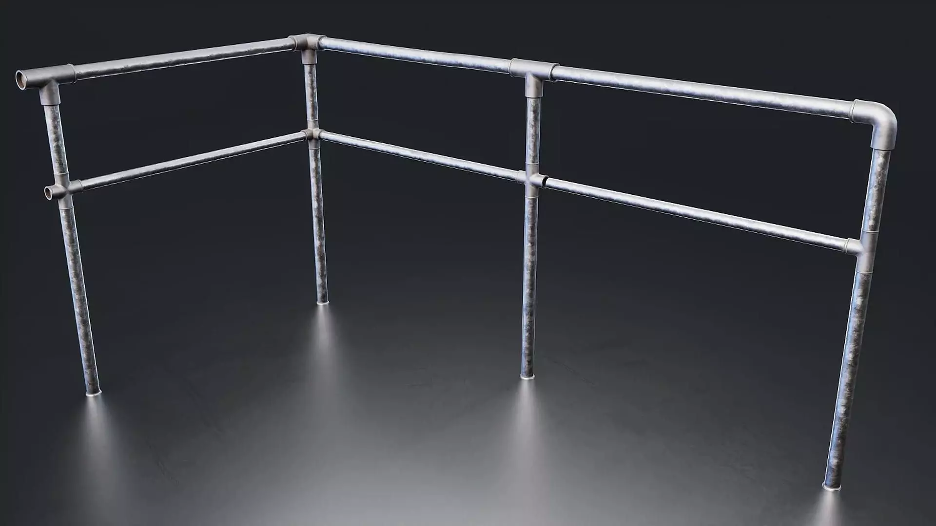 Metal Pipe Railing Low-poly 3D model