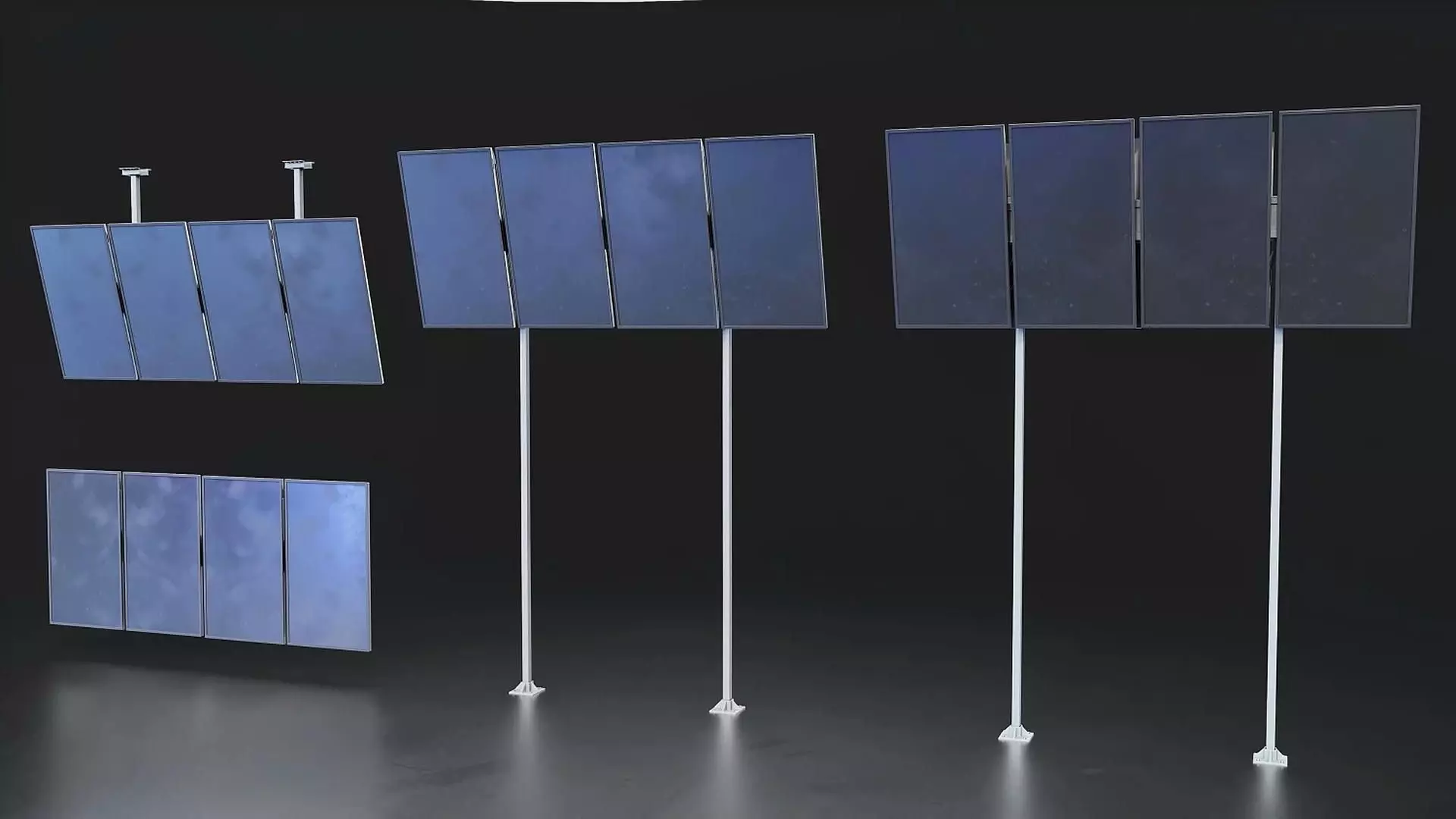 Solar Panel Array Low-poly 3D model
