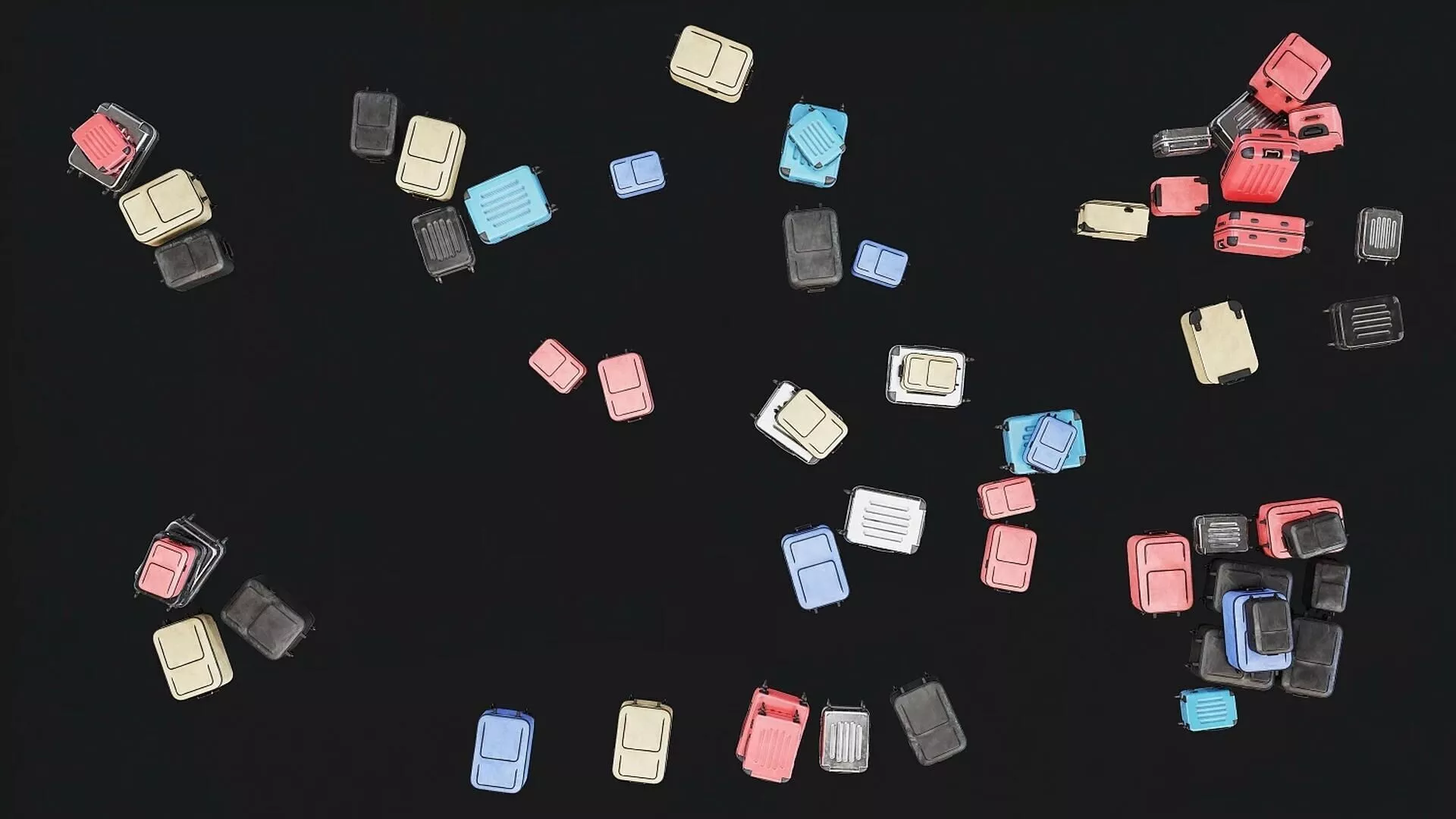 Stylized Suitcase Collection Low-poly 3D model