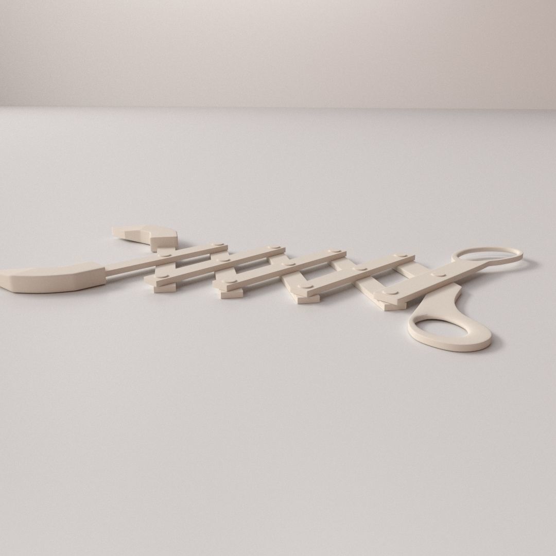 Scissor Extension Arm 3D model_1