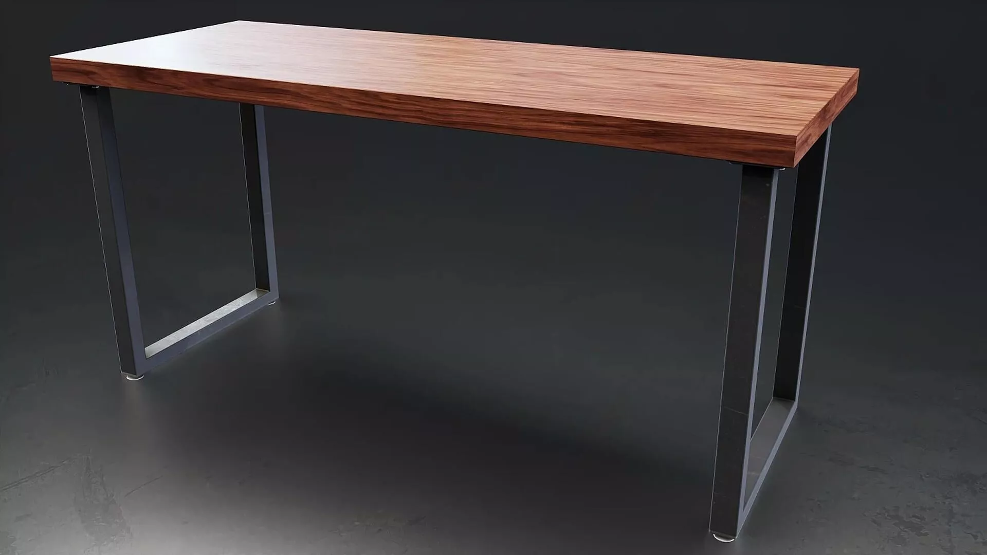 Modern Wood and Metal Table Low-poly 3D model