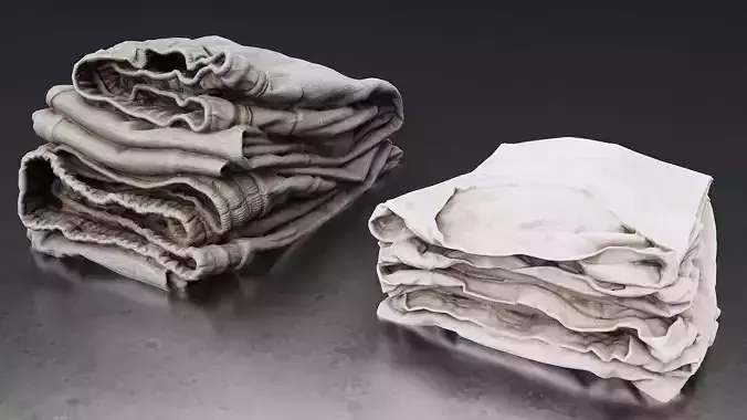 Folded Clothes Set 3D Model - 1 Low-poly 3D model