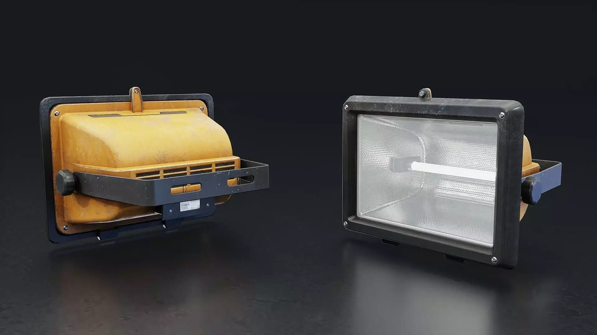 Industrial Floodlight 3D Model Low-poly 3D model