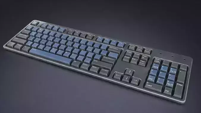 Mechanical Computer Keyboard 3D Model Low-poly 3D model