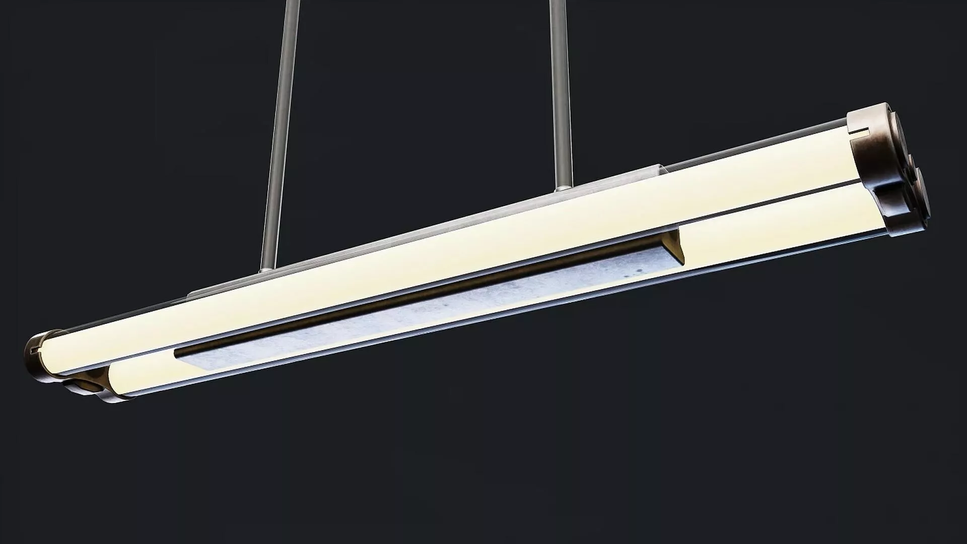Industrial Fluorescent Ceiling Light - 2 Low-poly 3D model
