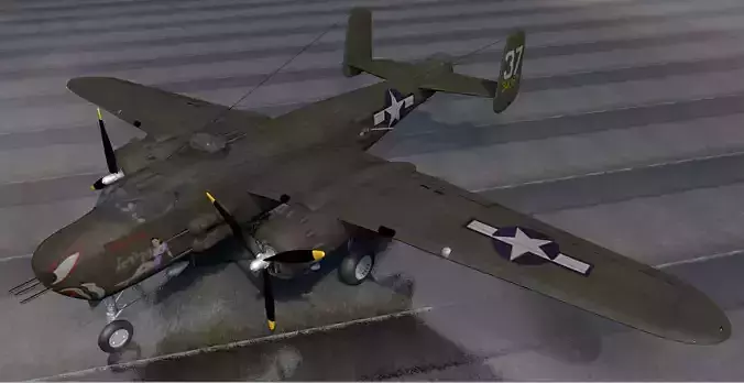 North American B-25H Mitchell 3D model