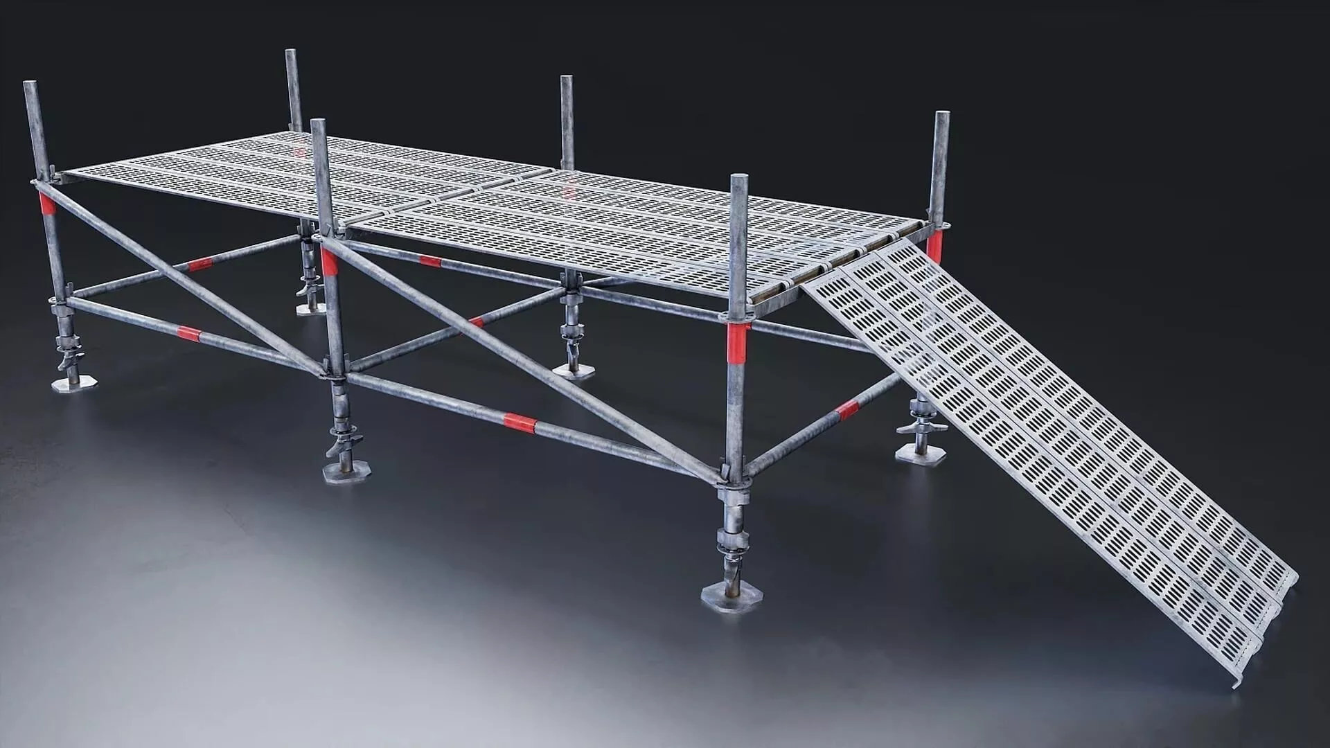 Metal Scaffolding Platform 3D Model Low-poly 3D model