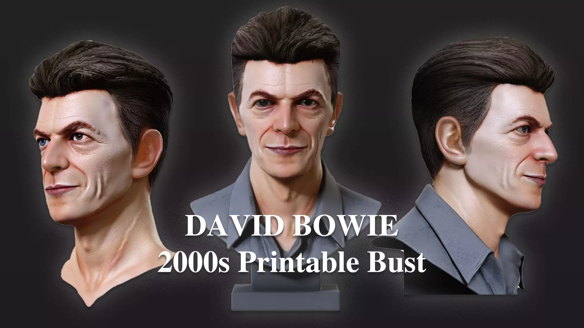 DAVID BOWIE 2000s renderable bust Low-poly 3D model