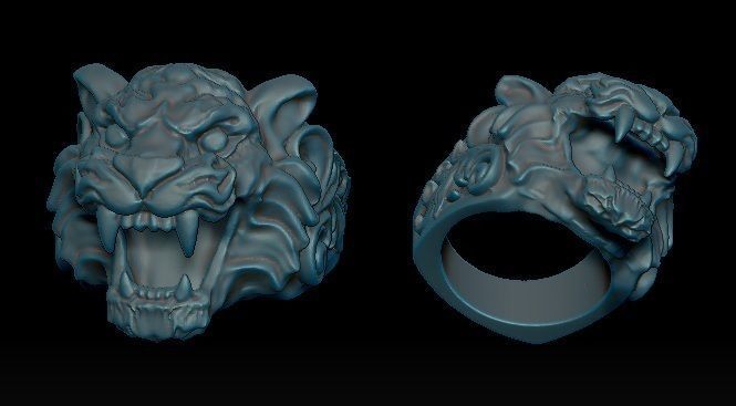tiger ring 3D print model_4
