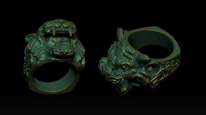 tiger ring 3D print model_3