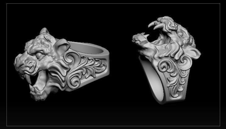 tiger ring 3D print model_1