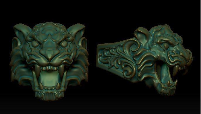 tiger ring 3D print model_2