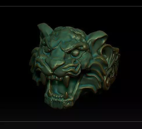 tiger ring 3D print model_0