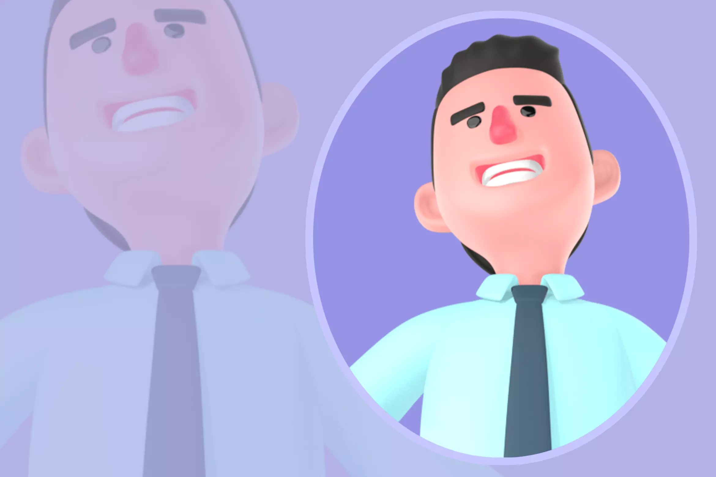 Angry 3D Male Financial Analyst Character - Cartoon Business Man 3D model
