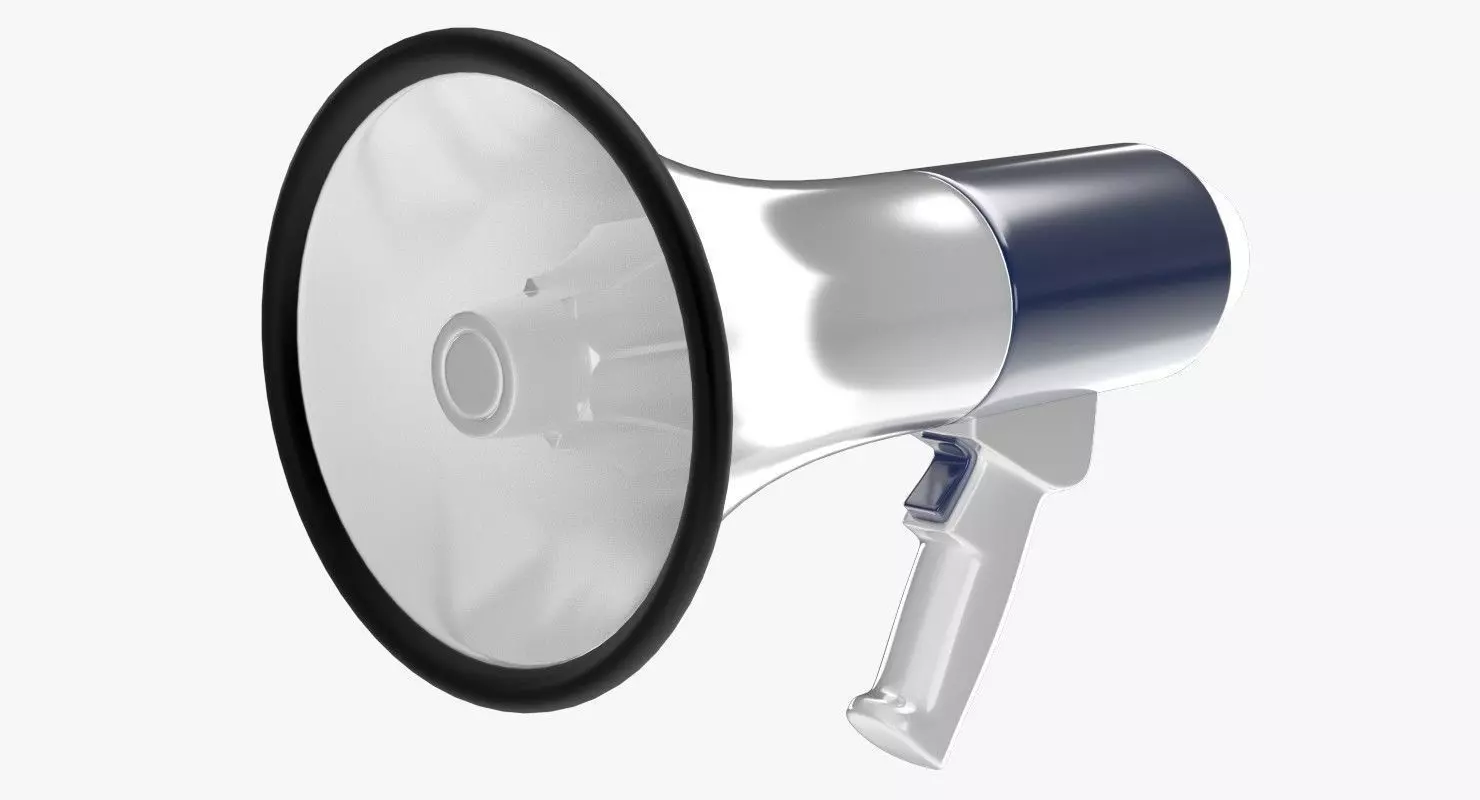 Bullhorn megaphone 3D model_0