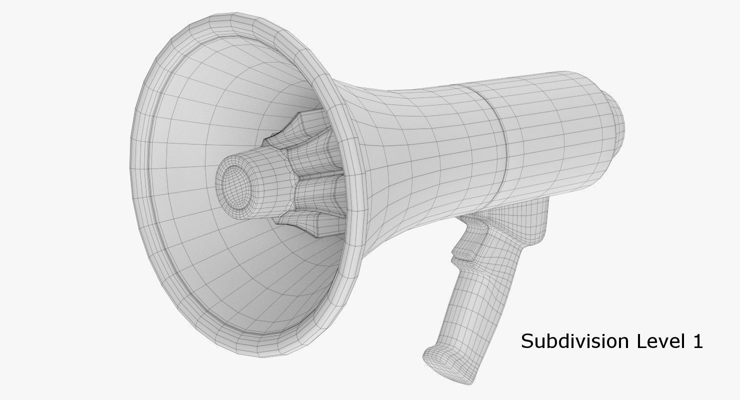 Bullhorn megaphone 3D model_6