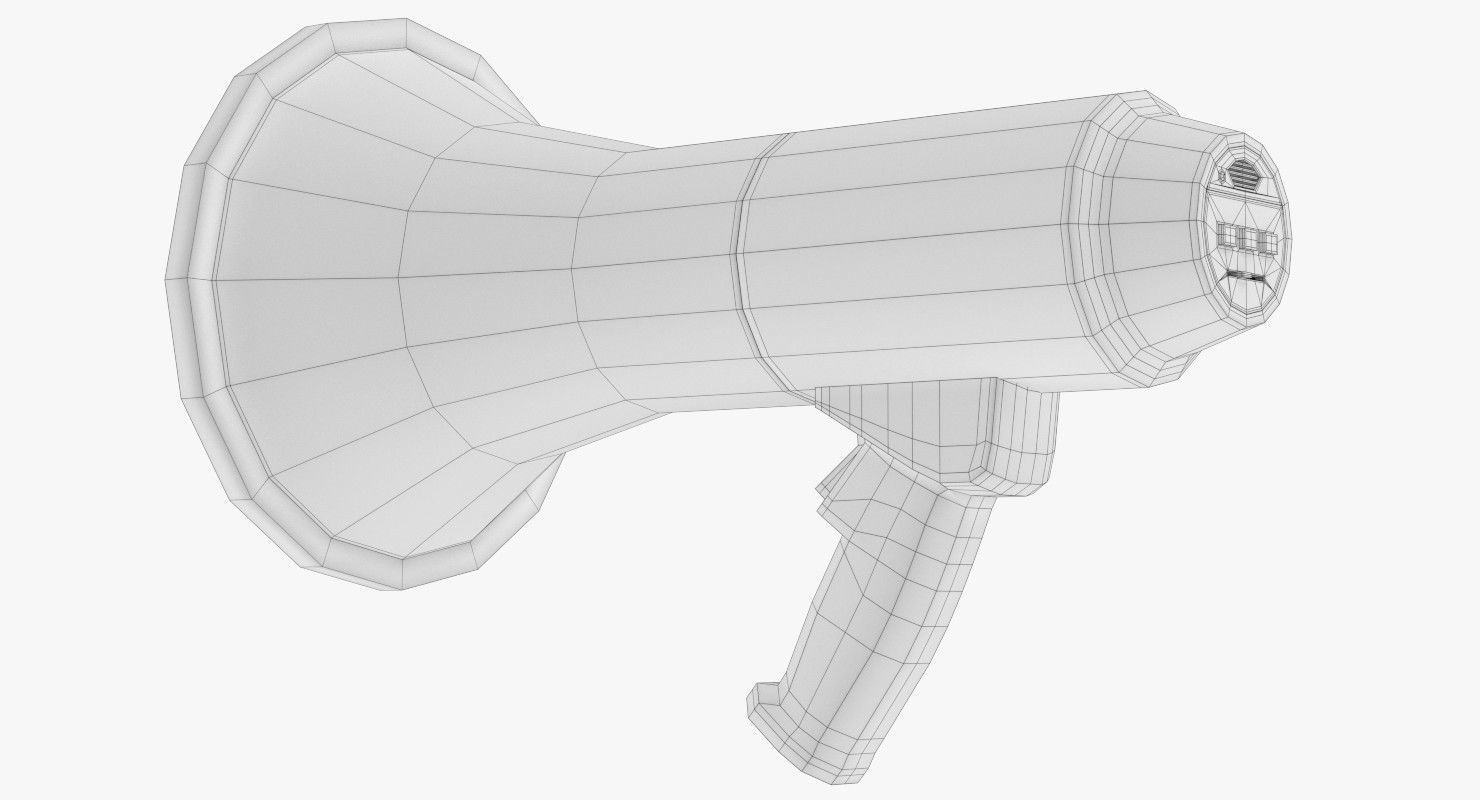 Bullhorn megaphone 3D model_8