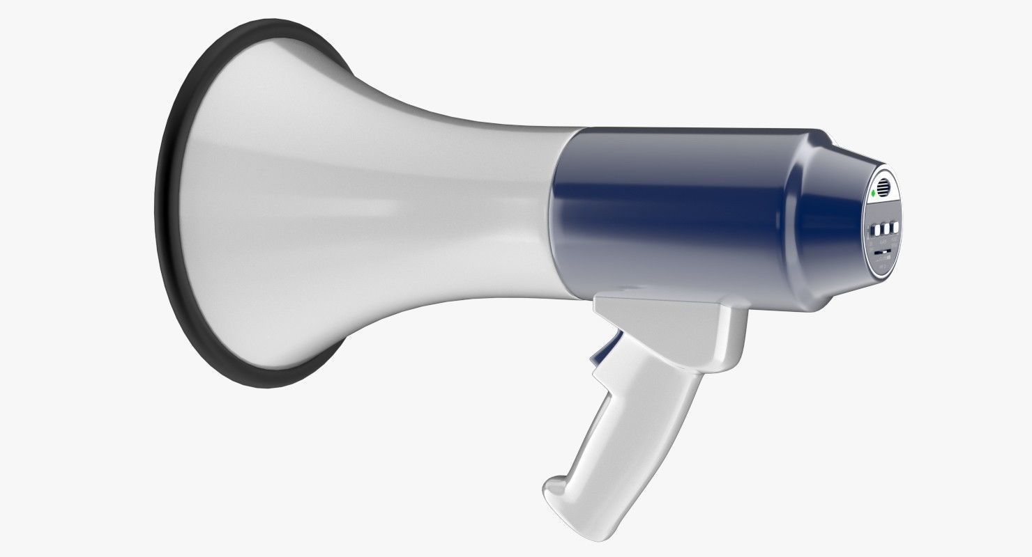 Bullhorn megaphone 3D model_2