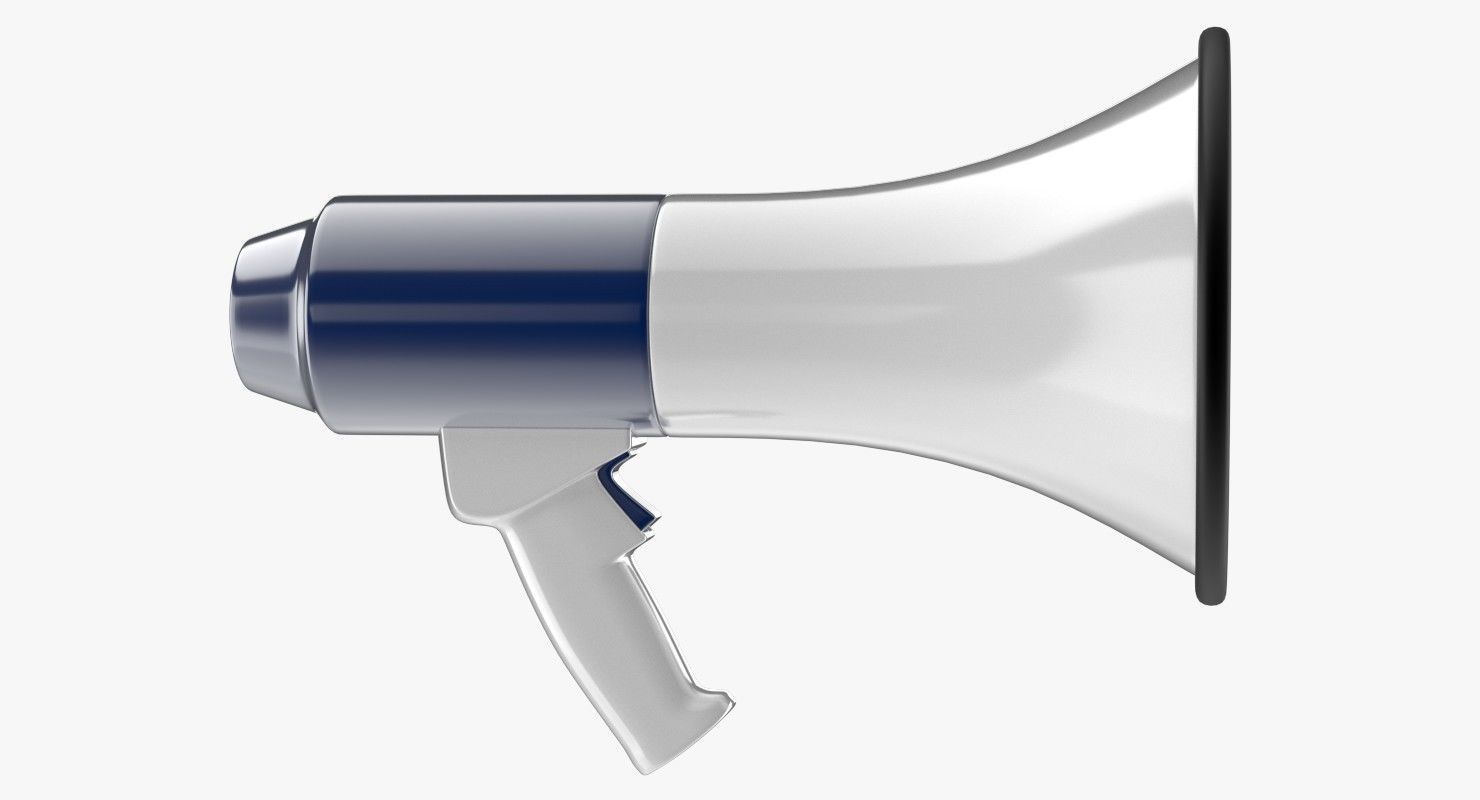 Bullhorn megaphone 3D model_1
